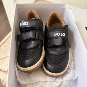 Boss Kids Black and Tan Sneakers
